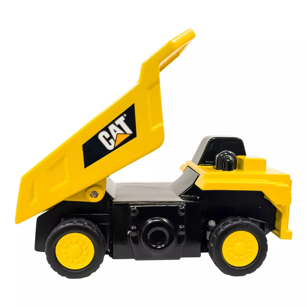 CAT Remote Control Micro Dump Truck: Plastic Construction Vehicle, Battery-Powered, Fine Motor Skills Toy