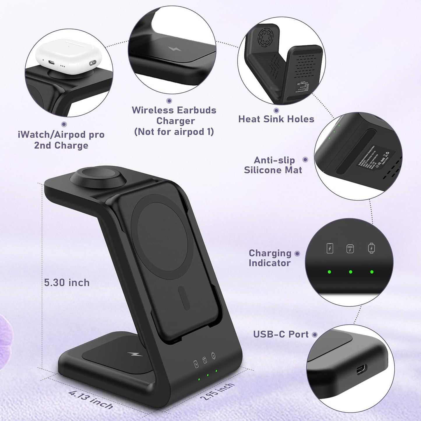 ETU 3 in 1 Wireless Charging Station
