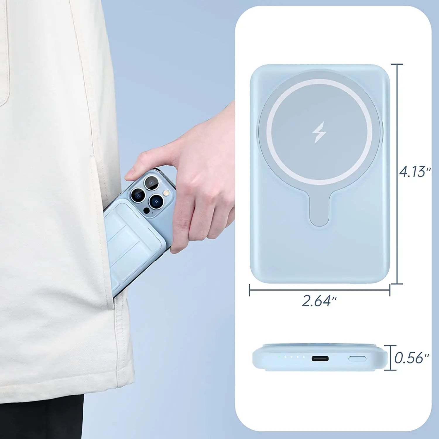 Magsafe Power Bank 5000Mah Magnetic Wireless Phone Charger External Battery 20W Fast Charging for Iphone 17 16 15 14 13 Power Bank