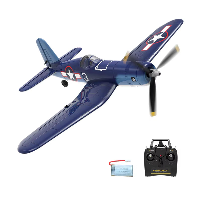 New F4U Corsair RC Plane 2.4Ghz 4CH 400Mm Wingspan One-Key Aerobatic RTF Remote Control Aircraft Toys Gifts for Children