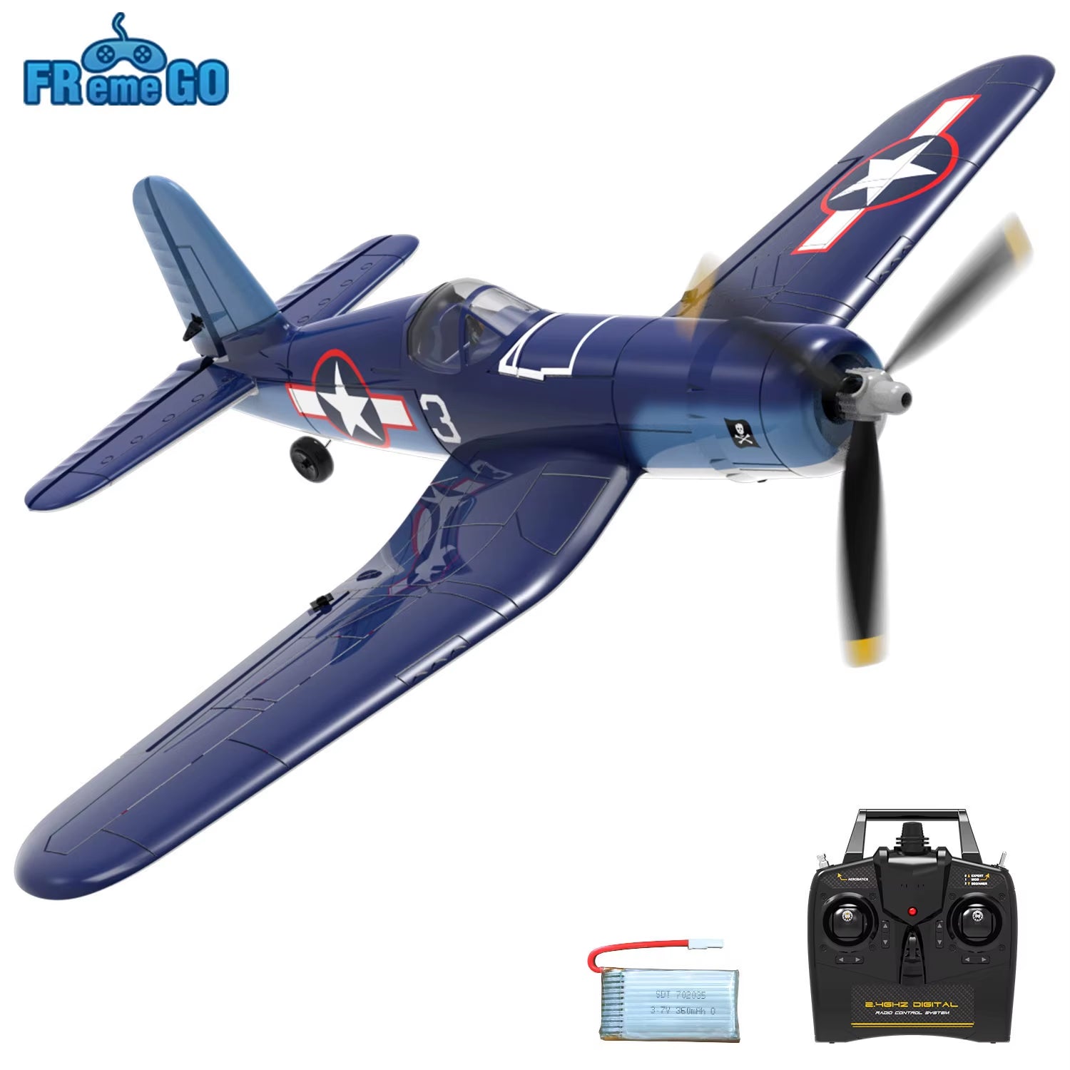 New F4U Corsair RC Plane 2.4Ghz 4CH 400Mm Wingspan One-Key Aerobatic RTF Remote Control Aircraft Toys Gifts for Children