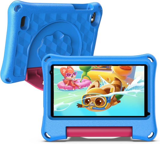7 Inch Kids Tablet, Tablet for Kids with 32GB, Wifi Camera Bluetooth 2GB RAM Eye Protection HD IPS Touch Screen 1024X600 Kid-Proof Case Parental Control Blue