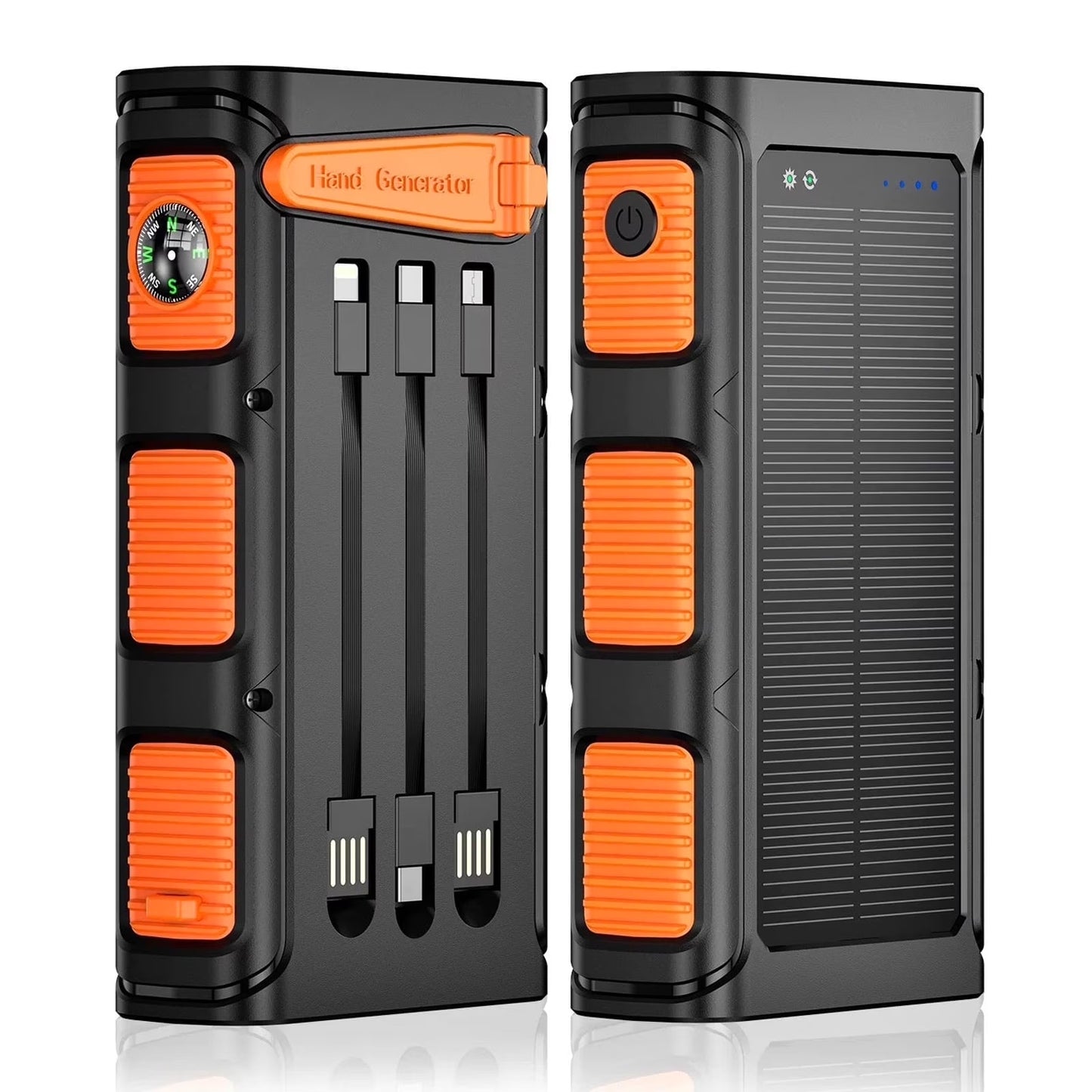 Power Bank Wireless Charger 49800Mah, 20W Fast Charging Power Bank for All Mobile Devices Three Inputs Solar Portable Charger with Dual Flashlights for Outdoor, Camping, Travel