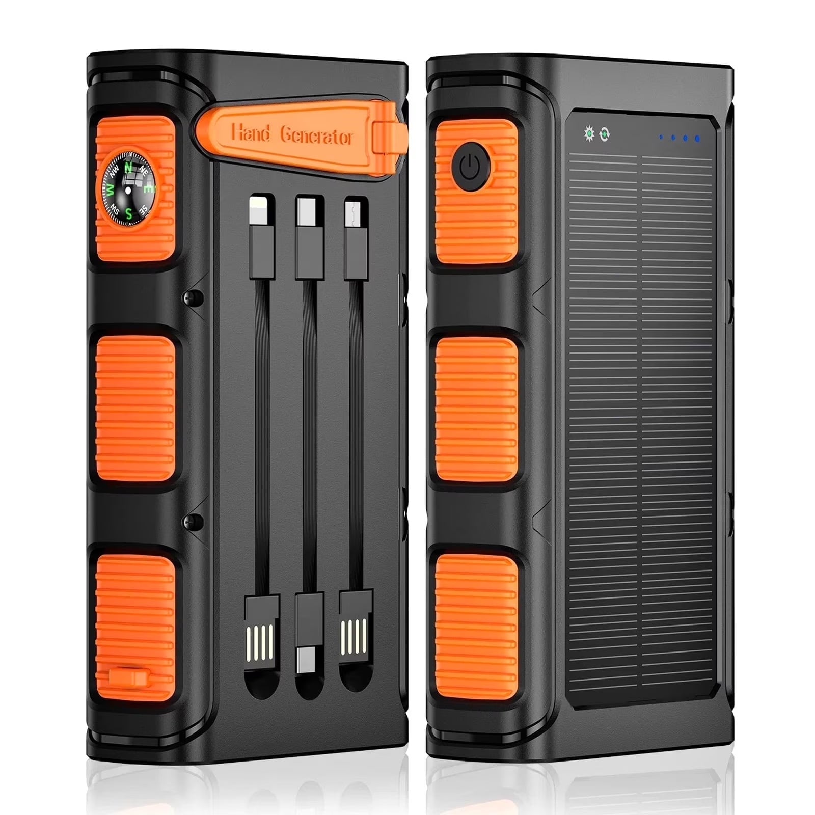 Power Bank Wireless Charger 49800Mah, 20W Fast Charging Power Bank for All Mobile Devices Three Inputs Solar Portable Charger with Dual Flashlights for Outdoor, Camping, Travel