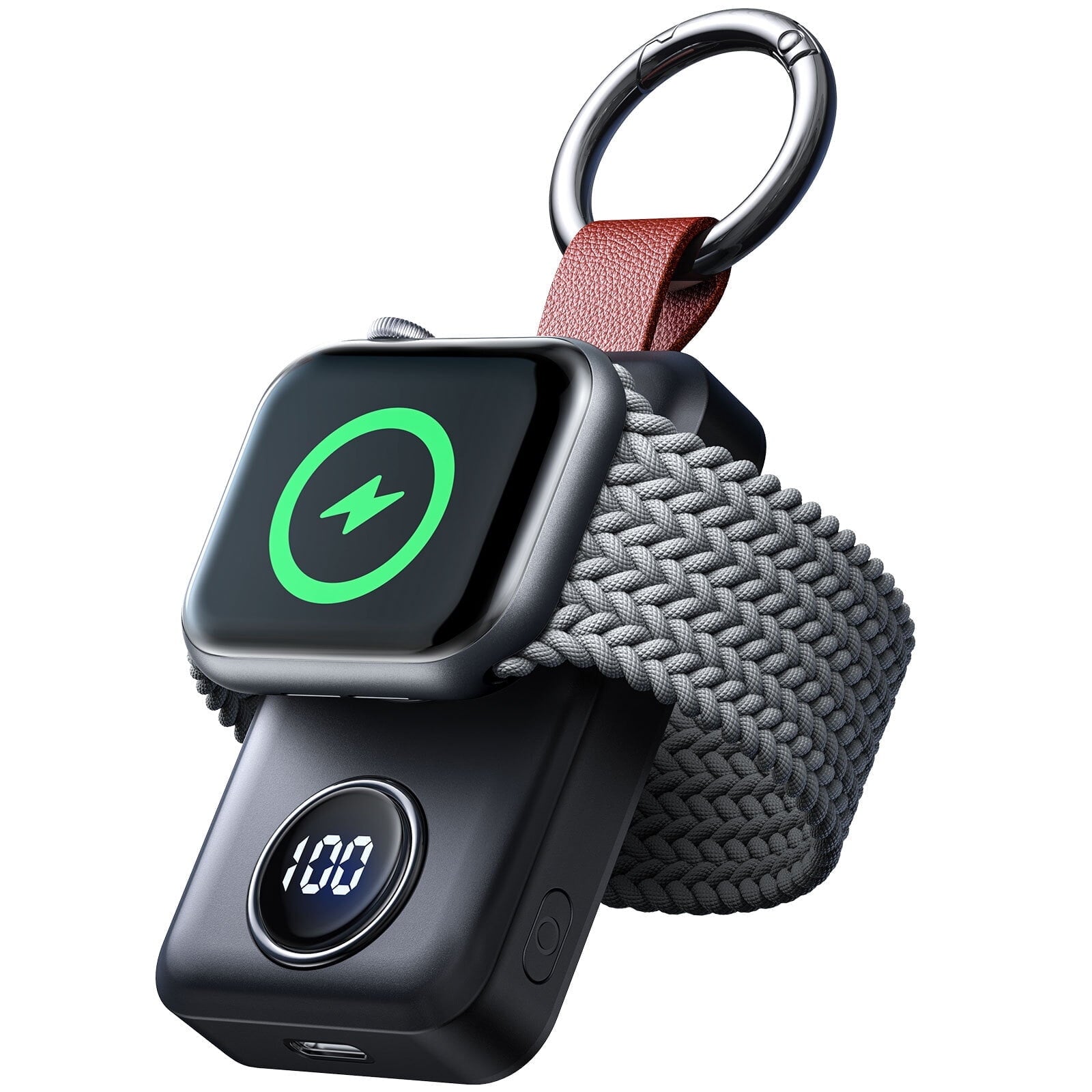 Portable Charger for Apple Watch, 2000Mah Magnetic Wireless Power Bank Fast Charger Keychain, Compatible for Iwatch Series 11/10/9/8/7/6/5/Se/4/3/2/Ultra, White