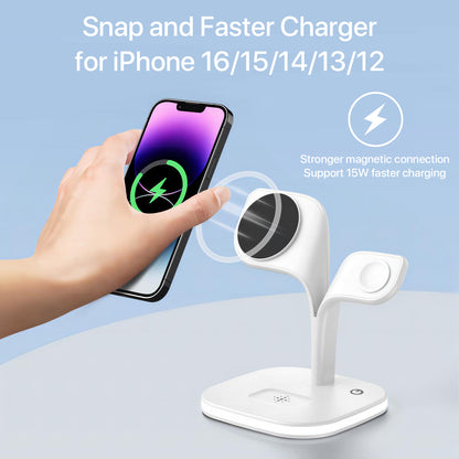 5-In-1 Magnetic Real Wireless Desktop Fast Charging Station for Multiple Devices