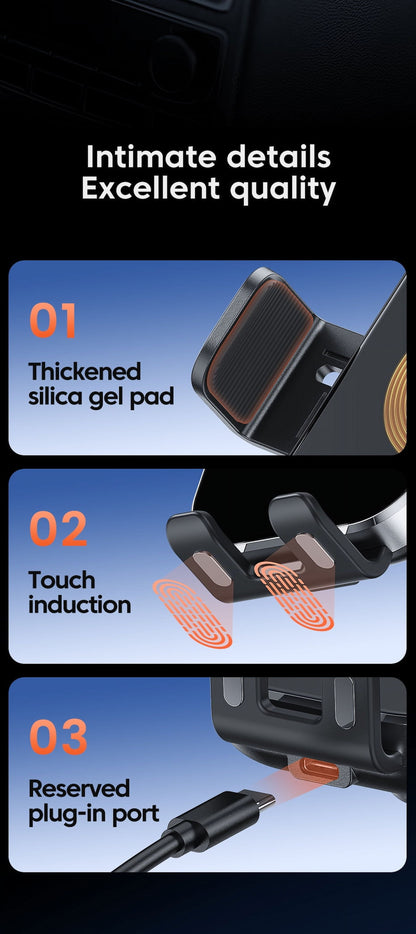 Wireless Car Charger, 15W Fast Wireless Charging Phone Mount for Car, Auto Clamping Air Vent Car Phone Holder for Iphone 17/16/15/14/13/12/11/X, Samsung Galaxy S25/S24/S23/S22/S20/S10/S9/Note20/10/9, Etc