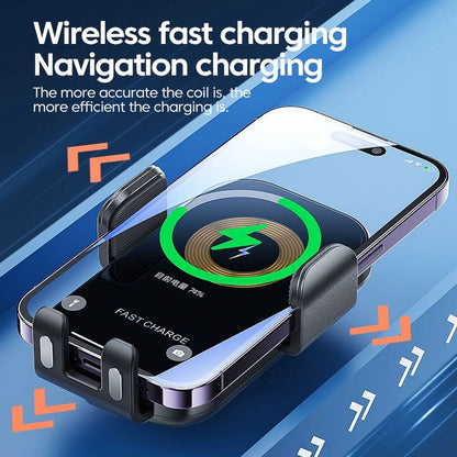 Wireless Car Charger, 15W Fast Wireless Charging Phone Mount for Car, Auto Clamping Air Vent Car Phone Holder for Iphone 17/16/15/14/13/12/11/X, Samsung Galaxy S25/S24/S23/S22/S20/S10/S9/Note20/10/9, Etc